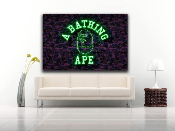 BAPE Neon Logo - Bape Neon Poster CUSTOM A Bathing Ape Supreme Off White