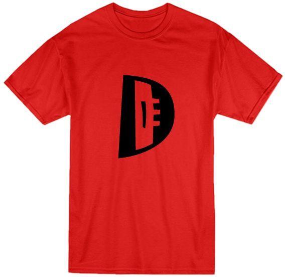 Egyptian Red Letter Logo - IMPRESS Red Polyester T Shirt with Joker Letter D Design