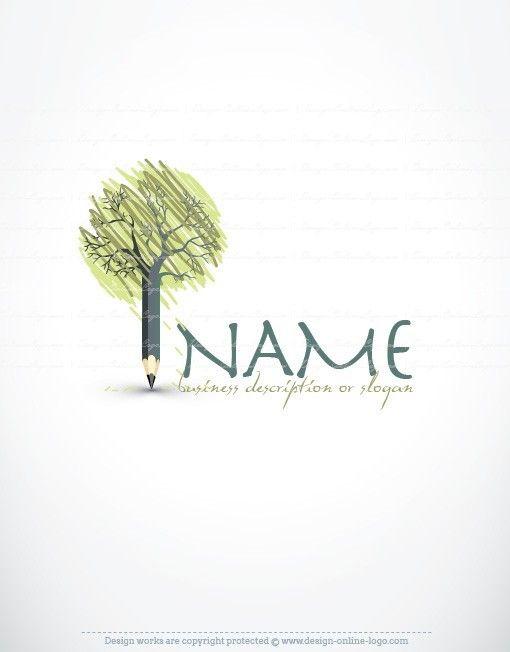 Pencil Logo - Exclusive Design: Tree Pencil Logo + Compatible FREE Business Card ...