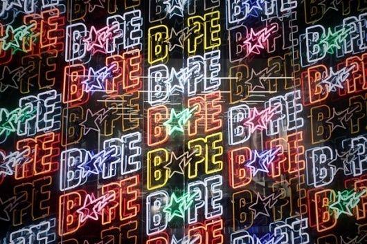 BAPE Neon Logo - Best Bape Store Beijing Opening Recap images on Designspiration