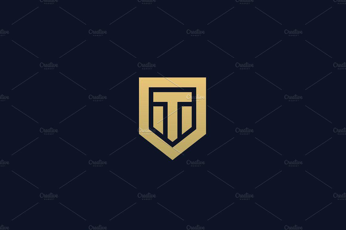 Shield -Shaped Logo - Abstract letter T shield logo ~ Logo Templates ~ Creative Market