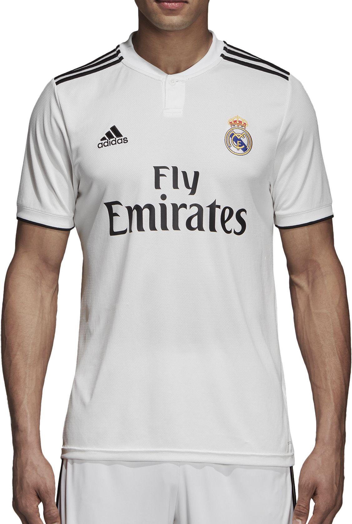 Adidas Real Madrid 2018 Logo - adidas Real Madrid Home 2018/19 Mens Football Shirt | eBay