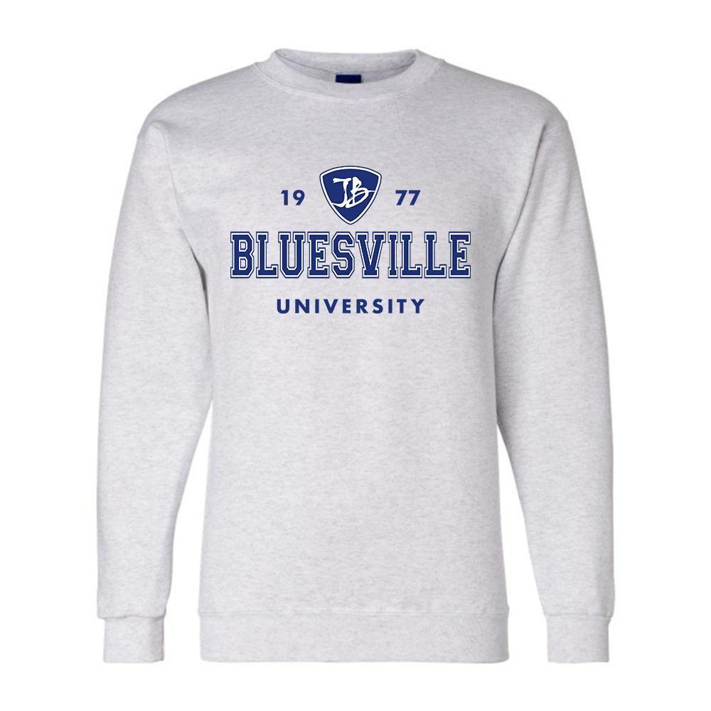 Champion Store Logo - Bluesville University Logo Champion Sweatshirt (Men) - Silver Grey ...