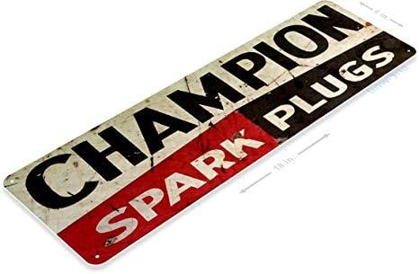 Champion Store Logo - Tinworld TIN Sign B026 Champion Spark Plugs Rustic Store