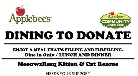 Applebee's Community Connections Logo - Dining to Donate Applebees Fundraiser - MeoowzResQ