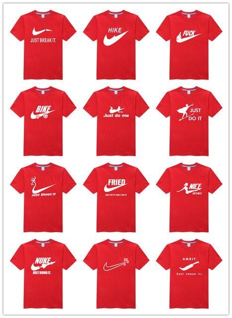 Red Clothing Brand Logo - Hot sale spoof brand logo shirt high quality best cool men original ...