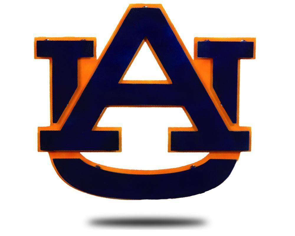 Auburn Logo - Auburn University Logo Blue Vintage on Orange Vintage