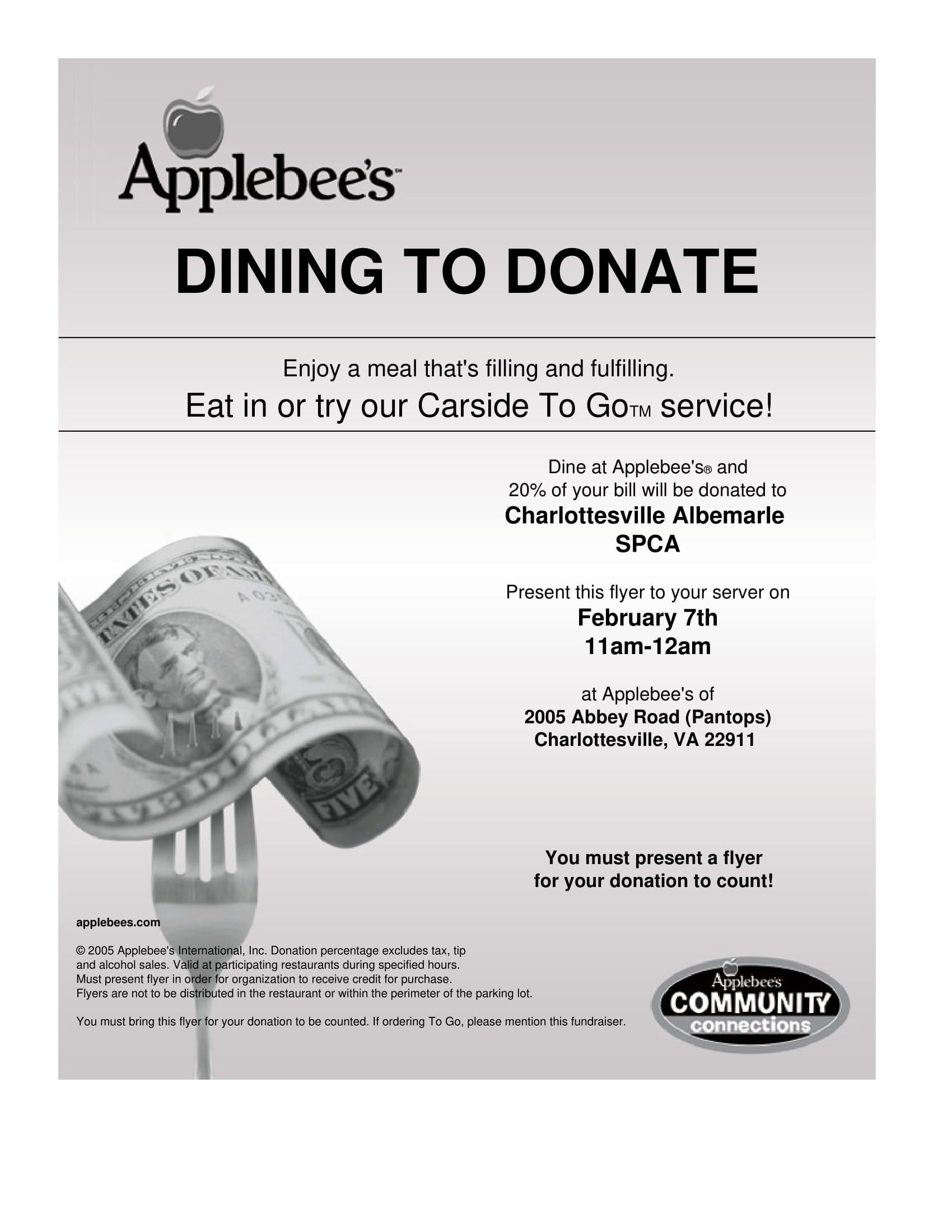 Applebee's Community Connections Logo - Applebee's Pantops – Dining to DonateCharlottesville Albemarle SPCA