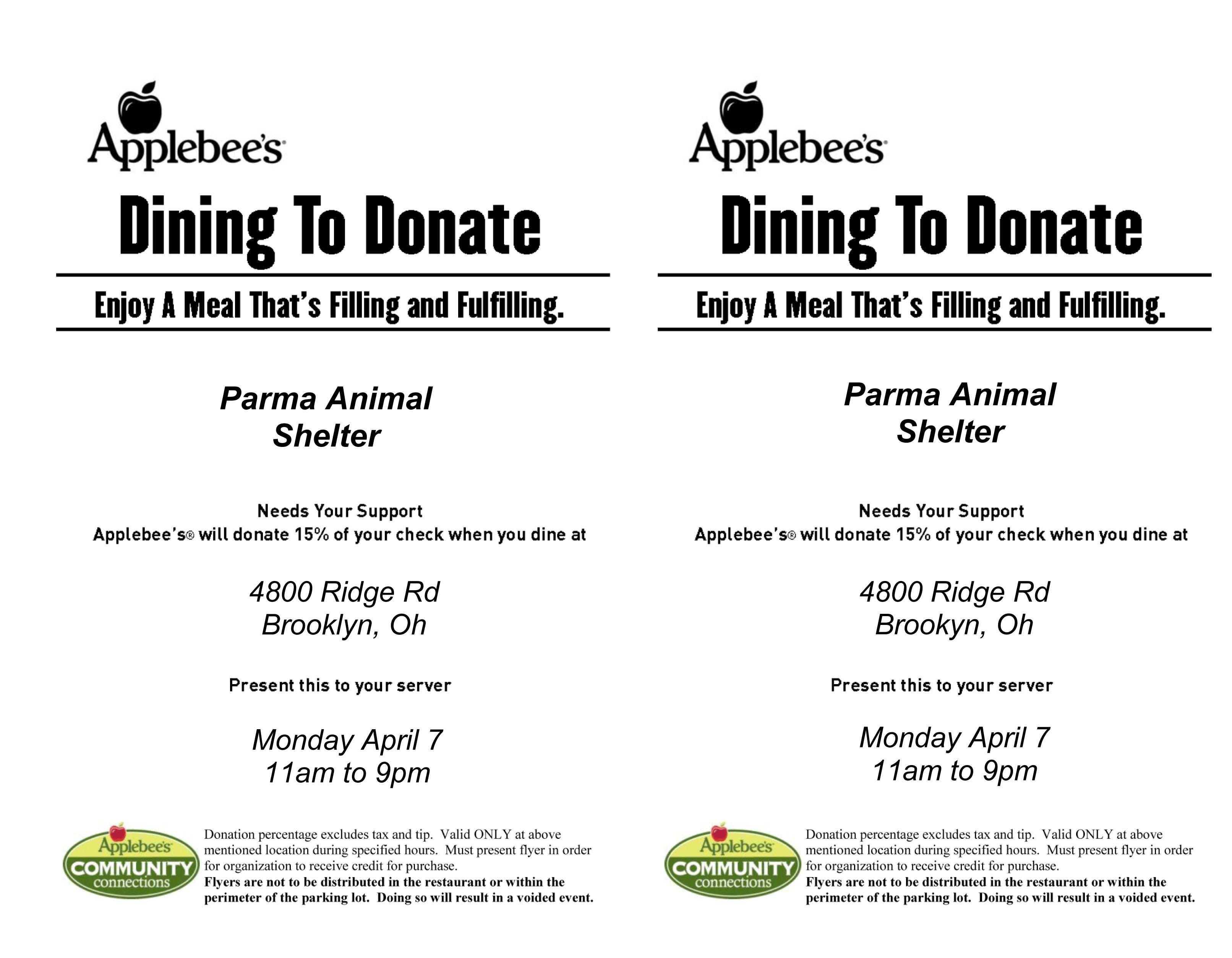 Applebee's Community Connections Logo - YUMMY IN YOUR TUMMY* April 7th Applebee's Dining to Donate