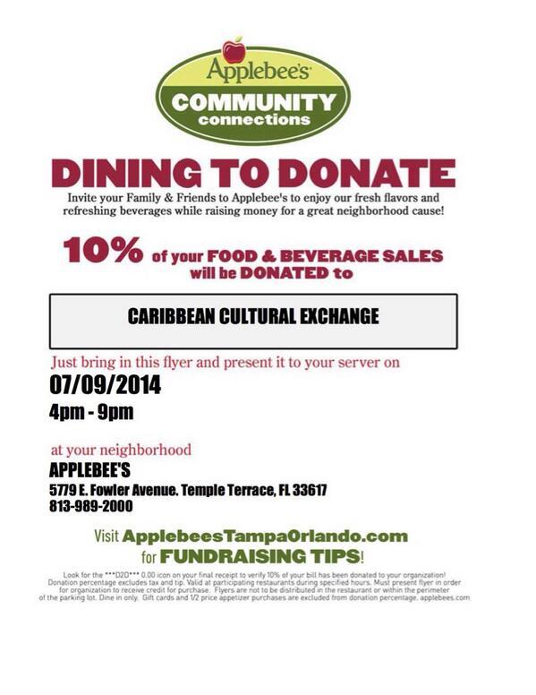 Applebee's Community Connections Logo - CCE AT USF's fundraiser TOMORROW