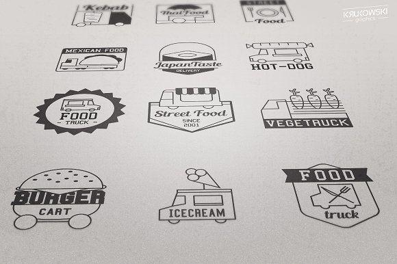 Food Cart Logo - Food Truck Logo Vector Badges Set ~ Logo Templates ~ Creative Market