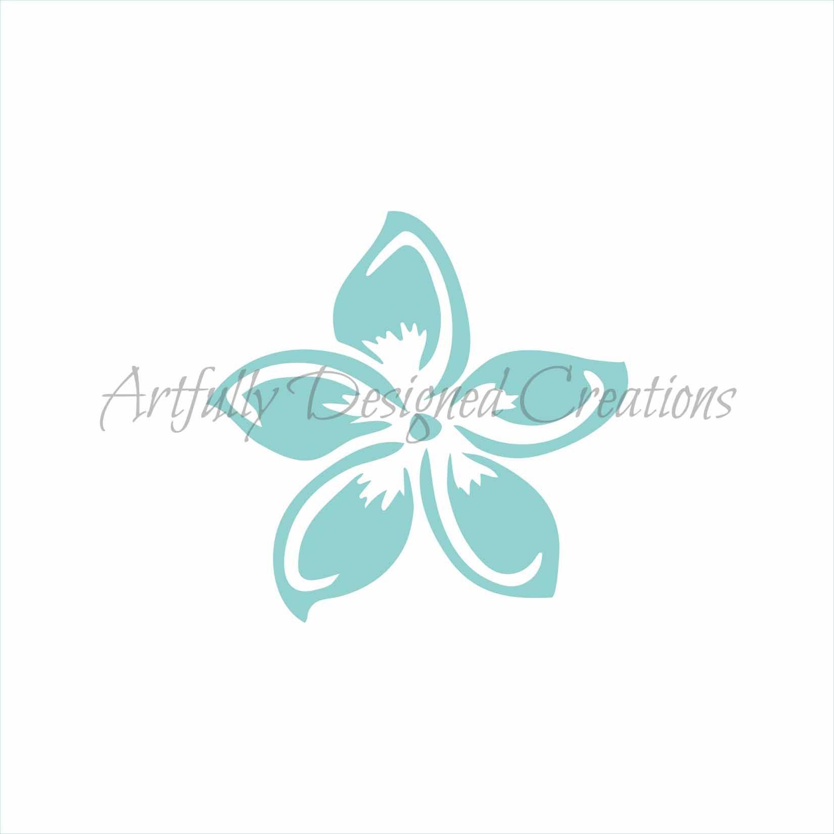 Hawaiian Flower Logo - Hawaiian Flower Stencil - Artfully Designed Creations