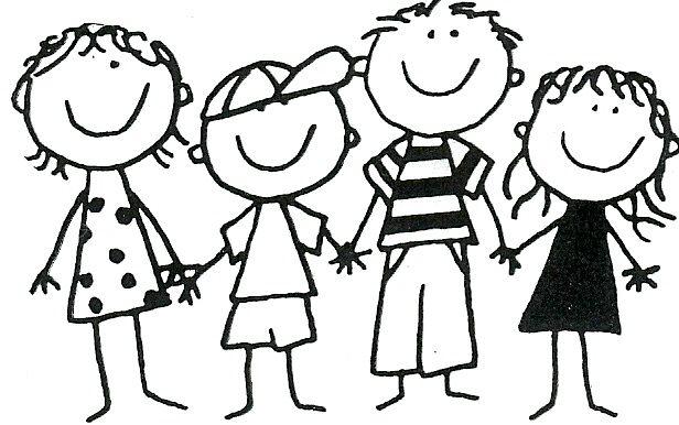 Black and White Friends Logo - Group of friends clipart black and white 5 Clipart Station
