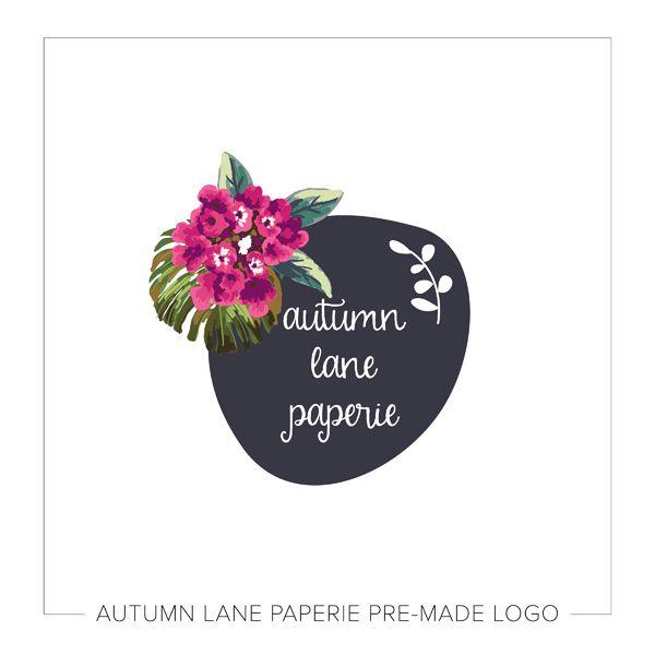 Hawaiian Flower Logo - Hawaiian Floral Logo on Chalkboard. Autumn Lane Paperie