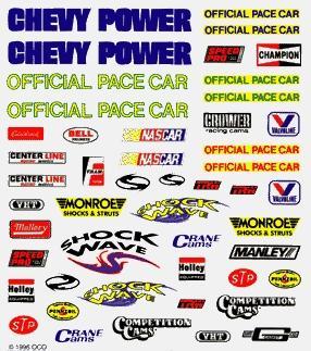 Sponser NASCAR Logo - Pine-Car Pinewood Derby NASCAR Decal Pinewood Derby Decal and ...