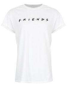 Black and White Friends Logo - Friends Logo Women's White Rolled Sleeve T-shirt | eBay