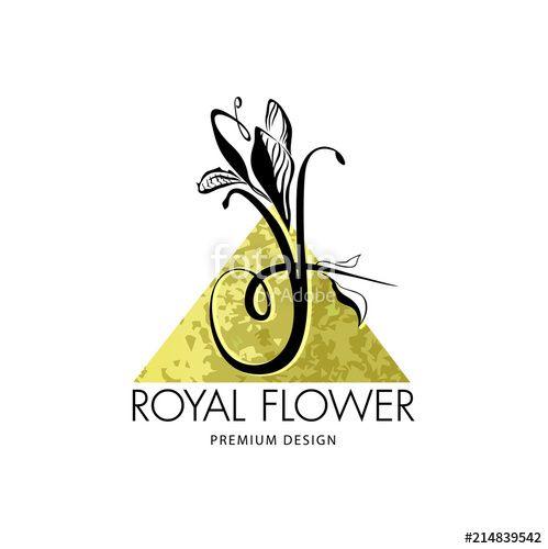 Royal Flower Logo - Vector royal flower logo design template. Abstract letter F logo ...