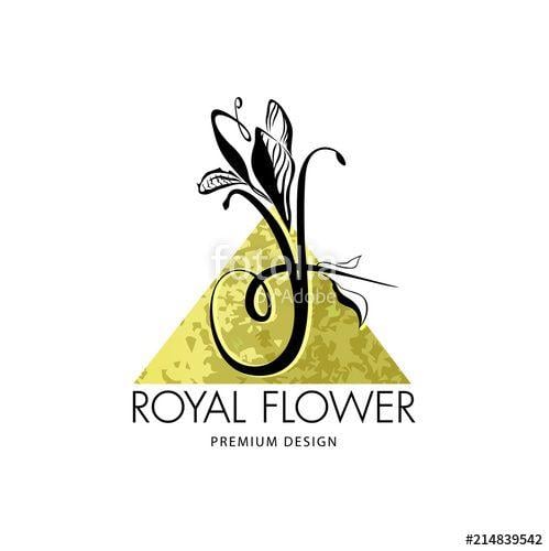 Royal Flower Logo - Vector royal flower logo design template. Abstract letter F logo