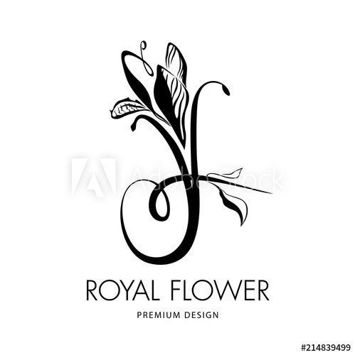 Royal Flower Logo - Vector royal flower logo design template. Abstract letter F logo ...