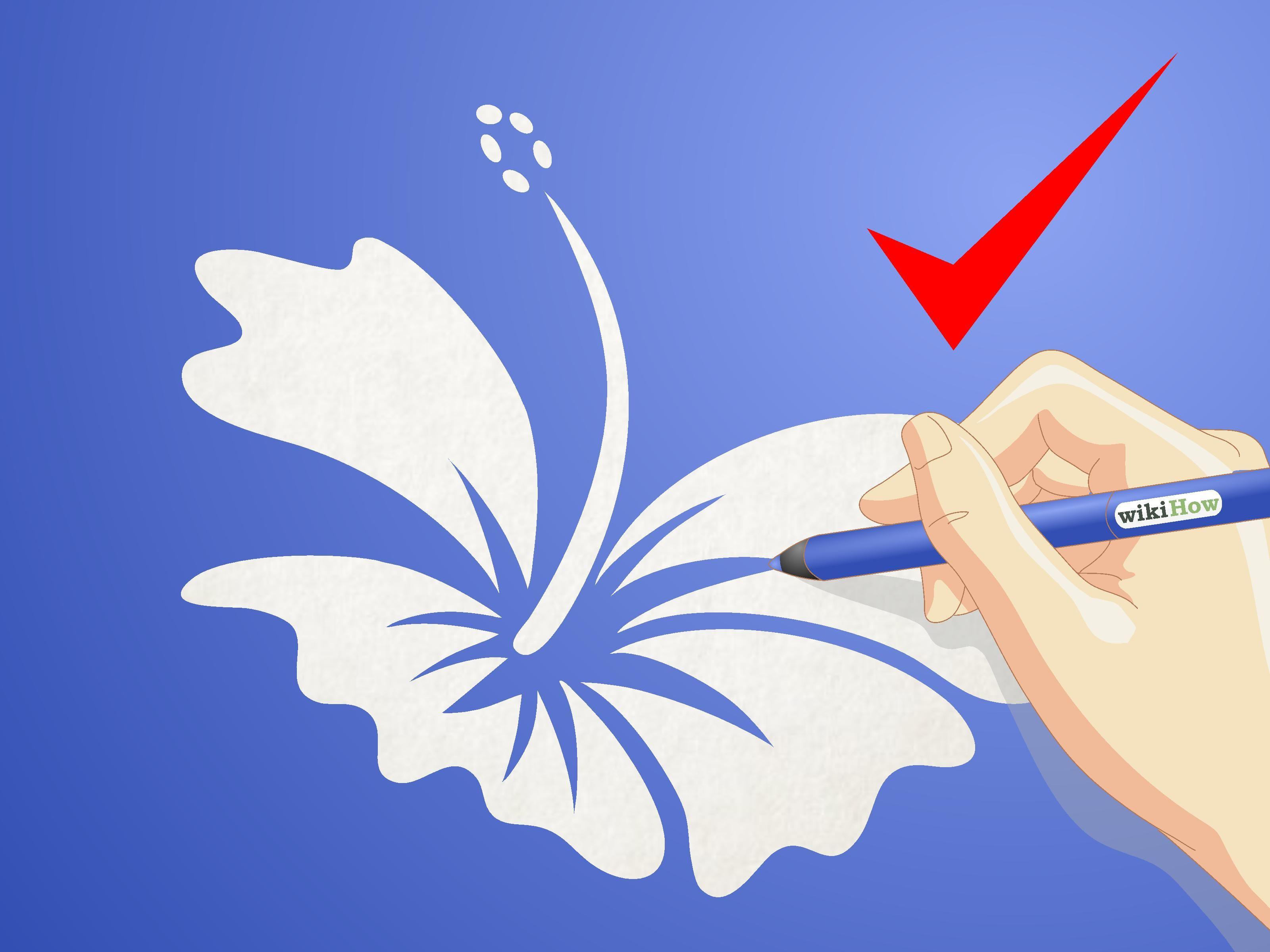 Hawaiian Flower Logo - 2 Easy Ways to Draw a Cartoon Hibiscus Flower - wikiHow