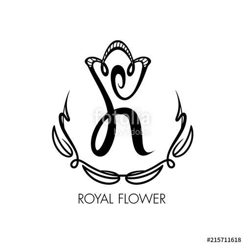 Royal Flower Logo - Elements of monogram, design, royal flower. Calligraphic elegant ...