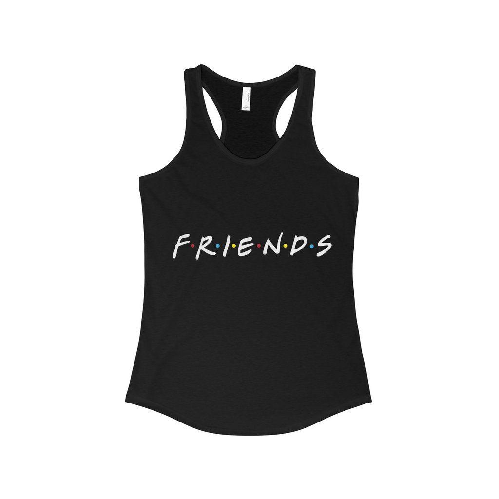 Black and White Friends Logo - Women's Designer Friends logo Friends TV Show Black Tank Top – Sync ...