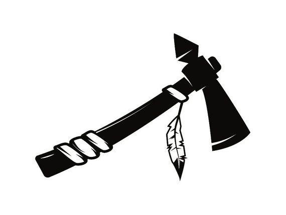 Tomahawk Logo - Indian Axe 3 Native American Warrior Tomahawk Hatchet Feather | Etsy