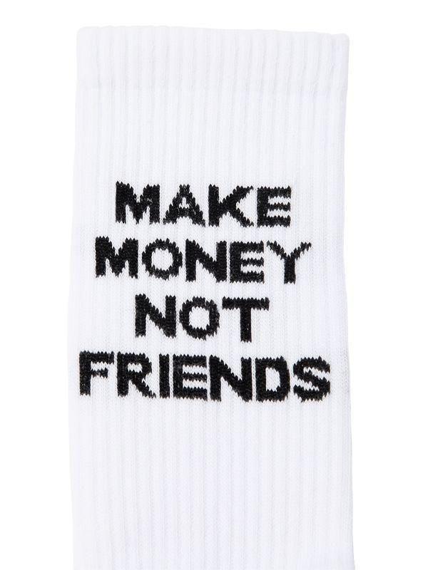 Black and White Friends Logo - MAKE MONEY NOT FRIENDS Logo Intarsia Cotton Blend Knit Socks in ...