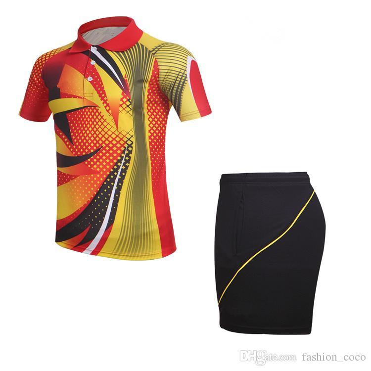 Red Clothing Brand Logo - Badminton Clothing Top Quality Brand Logo Jersey Badminton Clothes