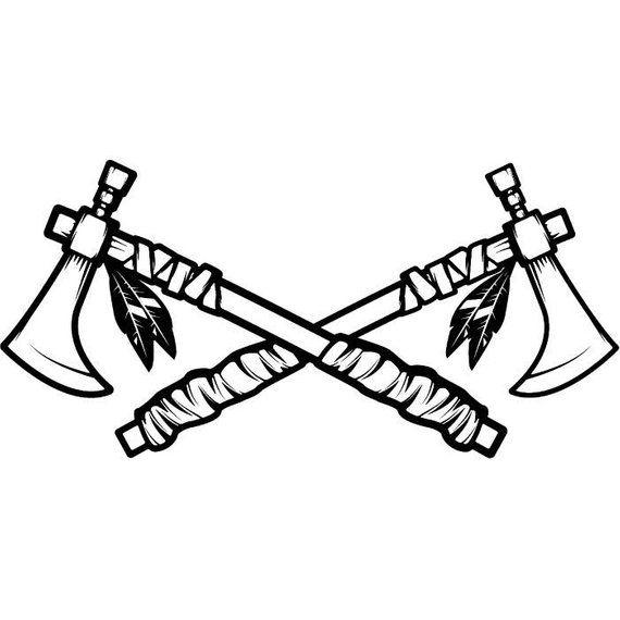 Tomahawk Logo - Indian Tomahawk 2 Axes Crossed Native American Warrior | Etsy