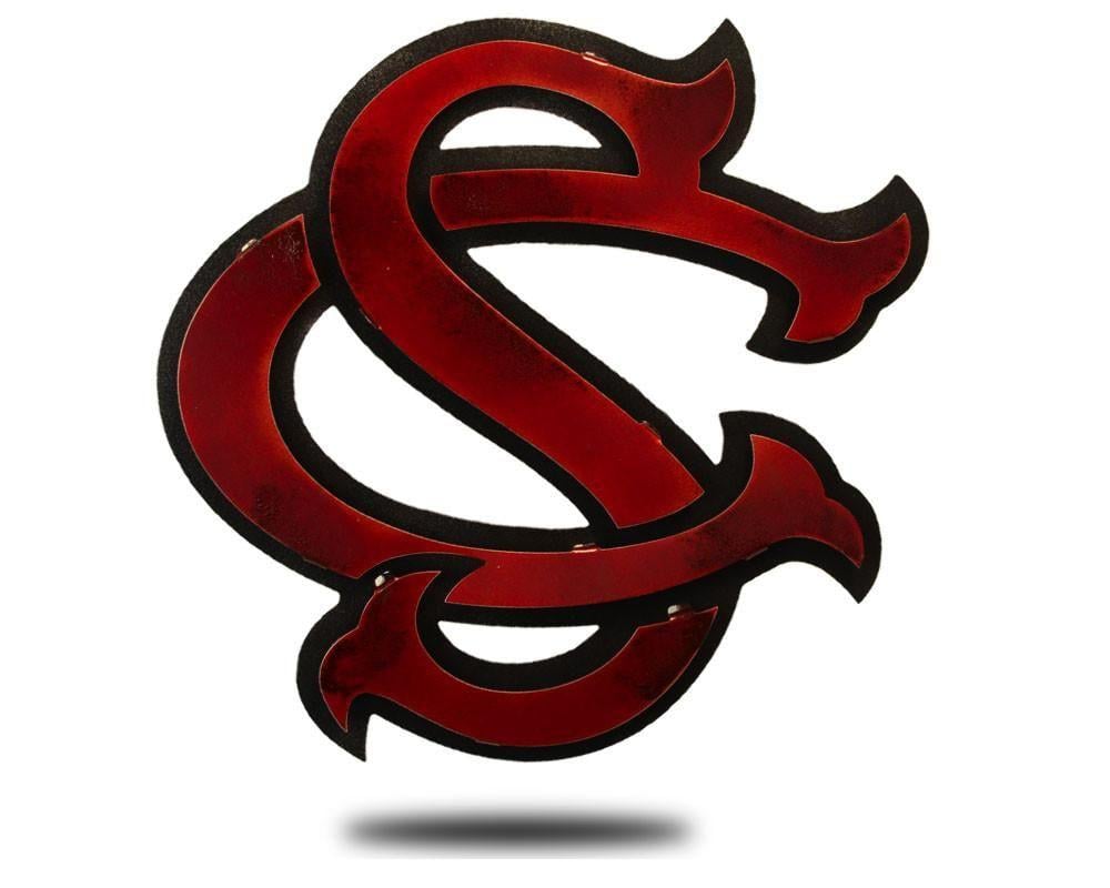 University of South Carolina Logo - University of South Carolina Baseball Logo 3D Vintage Metal Artwork ...
