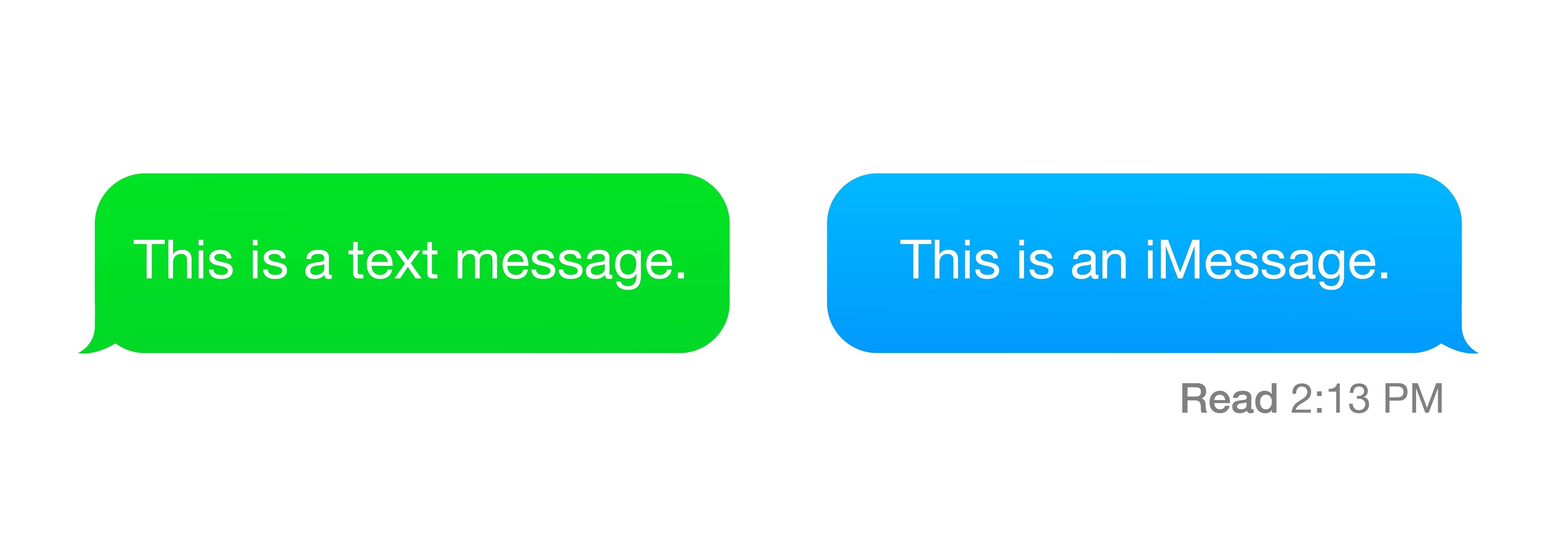 why would a text message change from blue to green