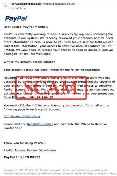 Fake PayPal Logo - Beware of fake PayPal Account Access Limited phishing email
