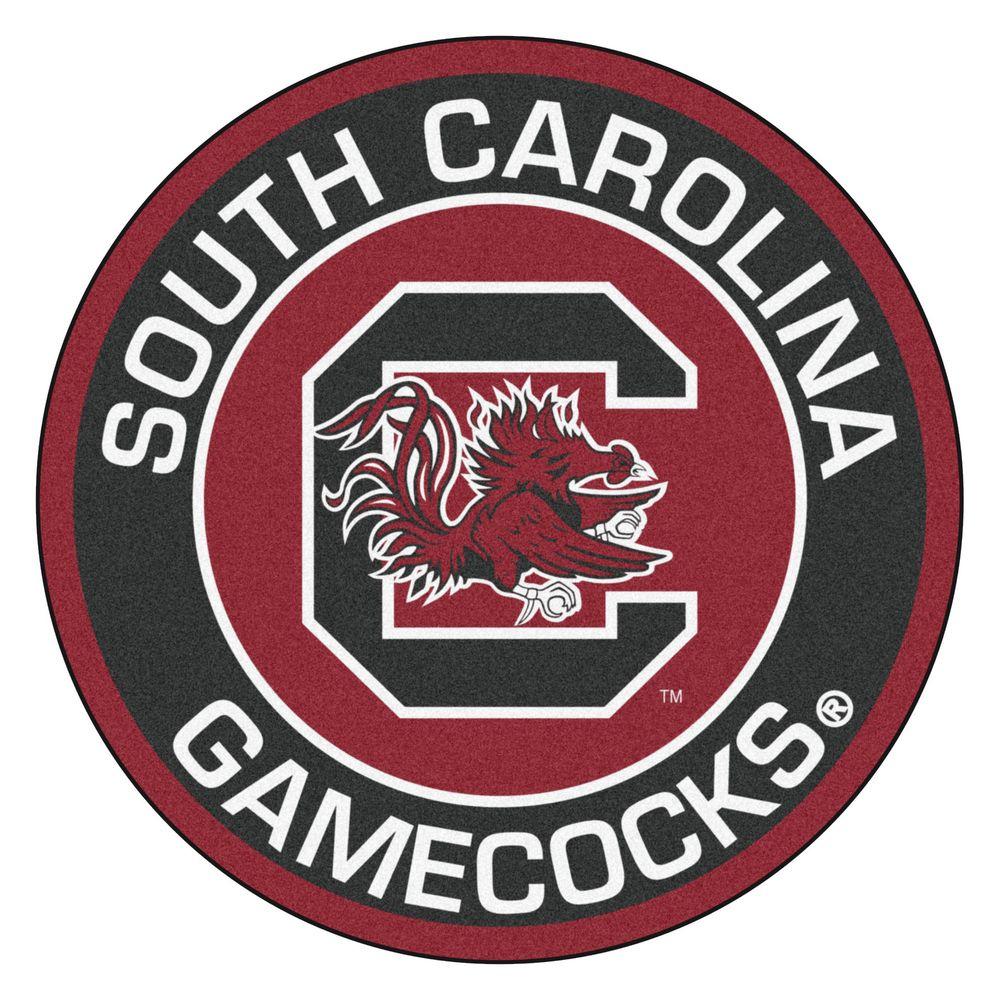 University of South Carolina Logo - FANMATS NCAA University of South Carolina Black 2 ft. x 2 ft. Round ...