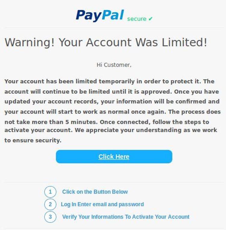 Fake PayPal Logo - New email SCAM using fake PayPal website Police News