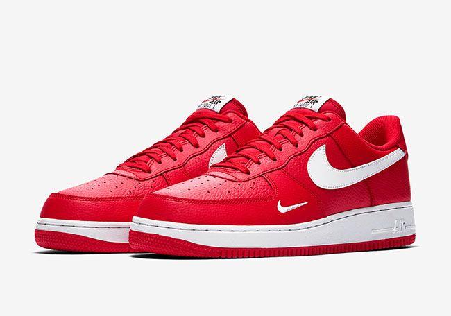 Red White Nike Logo - Nike Air Force 1 Low Mini Swoosh University Red Release Date ...