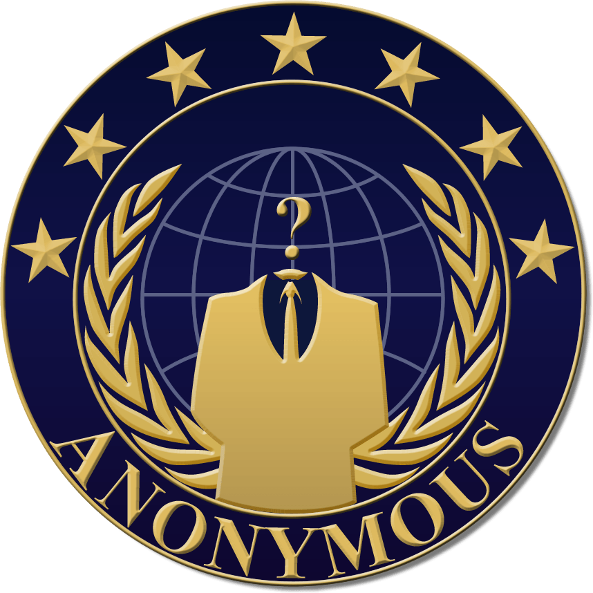 Anonymous Logo - Wanted: Source On Blue Gold Anon Logo. Why We Protest. Anonymous