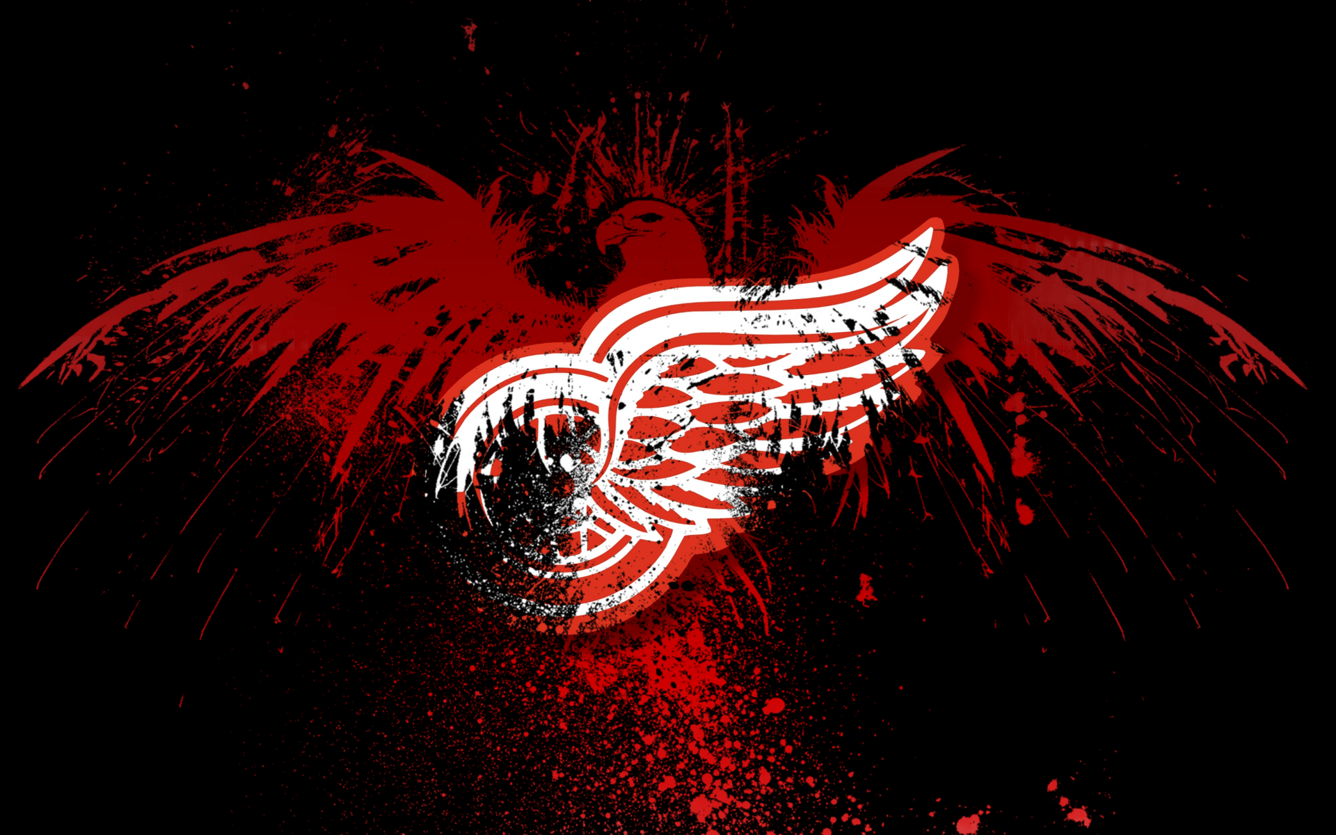 Red Wings Hockey Logo - NHL Detroit Red Wings Logo Black wallpaper 2018 in Hockey