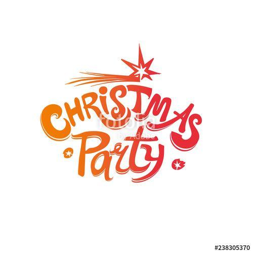 Christmas Party Logo - Christmas Party Logo. Pattern for the holiday party. Handwritten