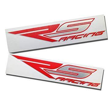 Red and Silver Automotive Logo - Aprilia `RS RACING` red and silver chrome design graphics decals