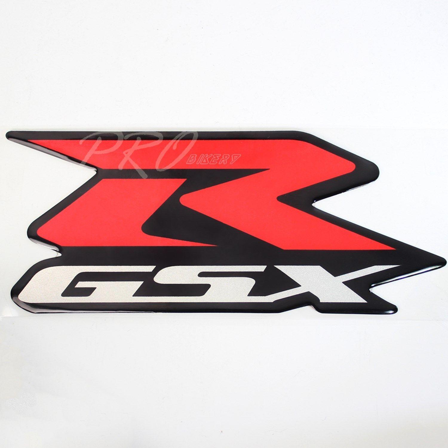 Red and Silver Automotive Logo - 7.5 3D EMBLEM FENDER FAIRING GAS FUEL TANK LOGO STICKER SUZUKI GSXR