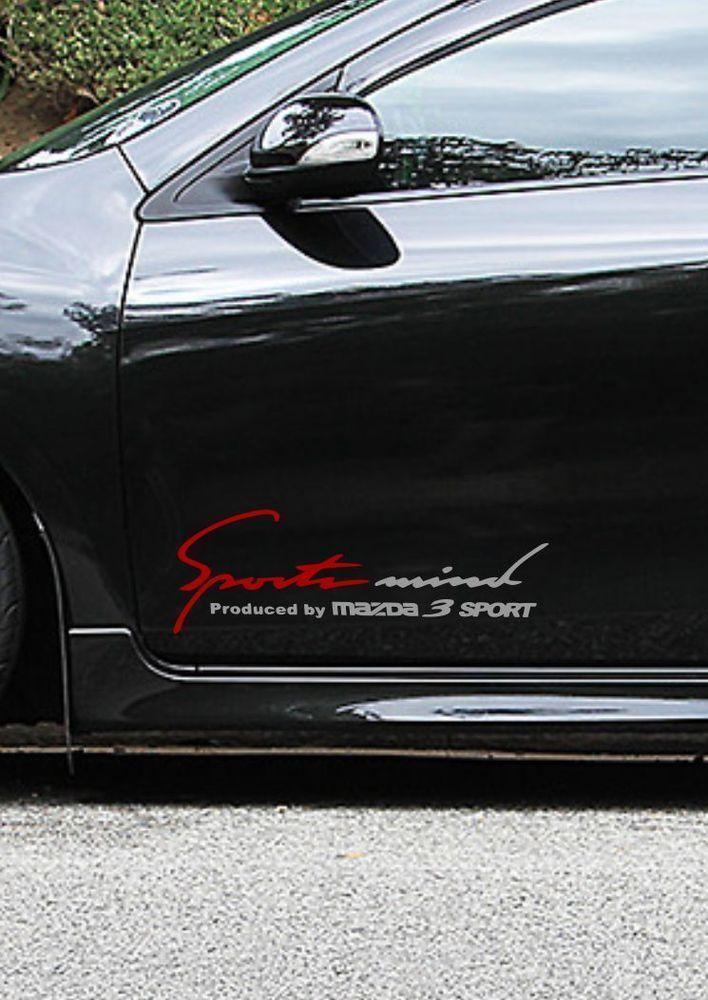 Red and Silver Automotive Logo - Sports Mind Powered By Mazda Sport Racing Decal Logo (RED) & (silver