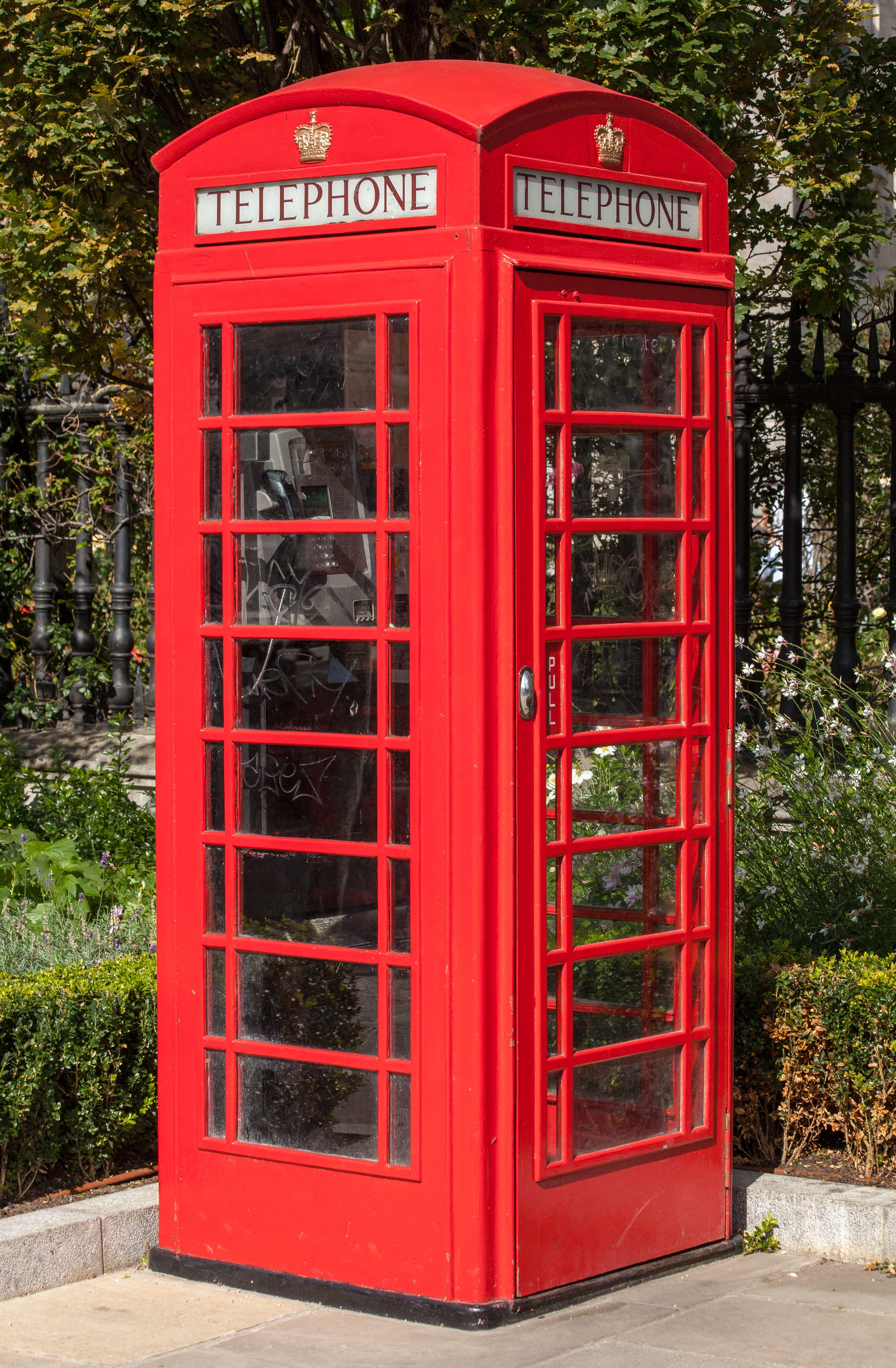 Crown Over a Red Box Logo - Red telephone box