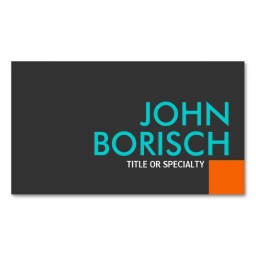 Turquoise and Orange Logo - Modern Cool Colors Orange Turquoise Business Card #BusinessCard