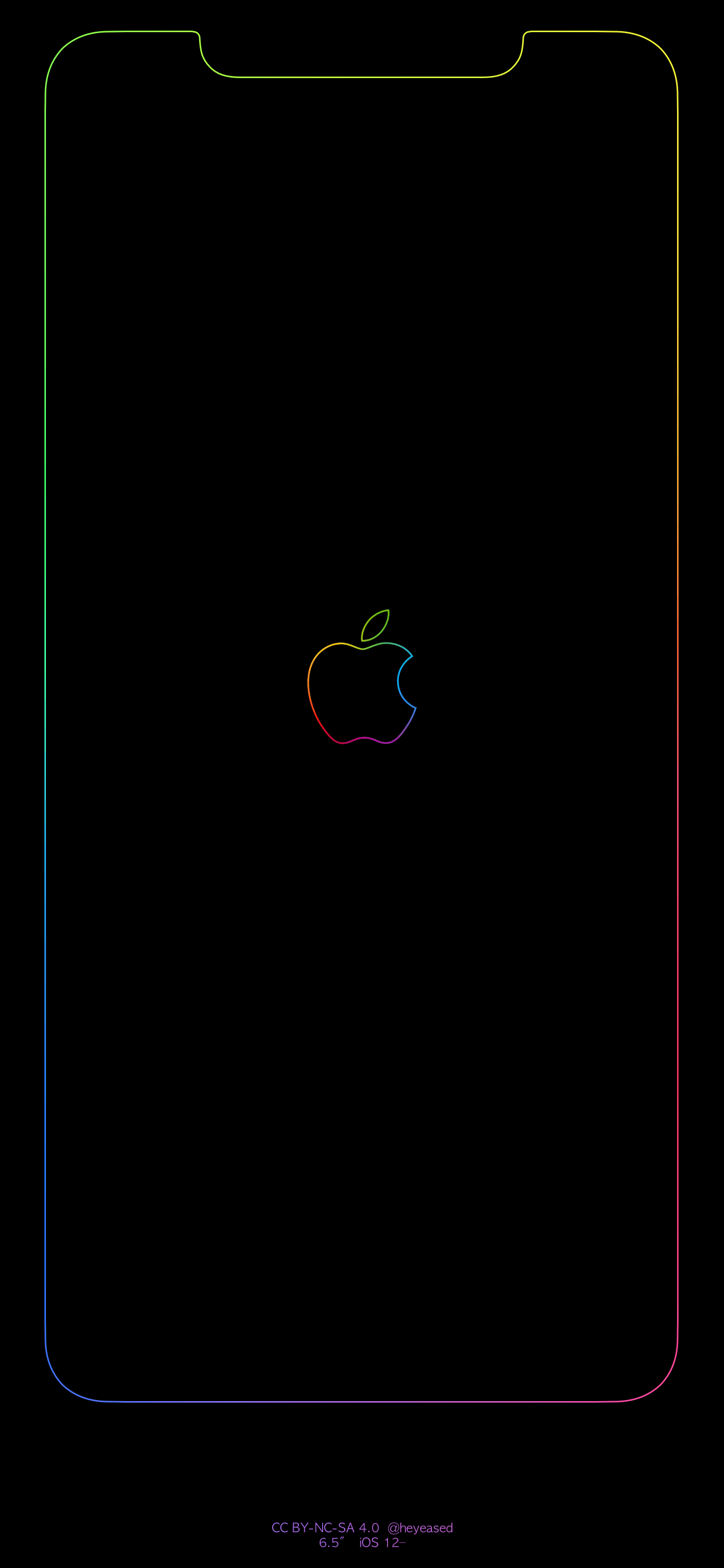 iPhone Apple Logo - XS Max rainbow border & apple logo