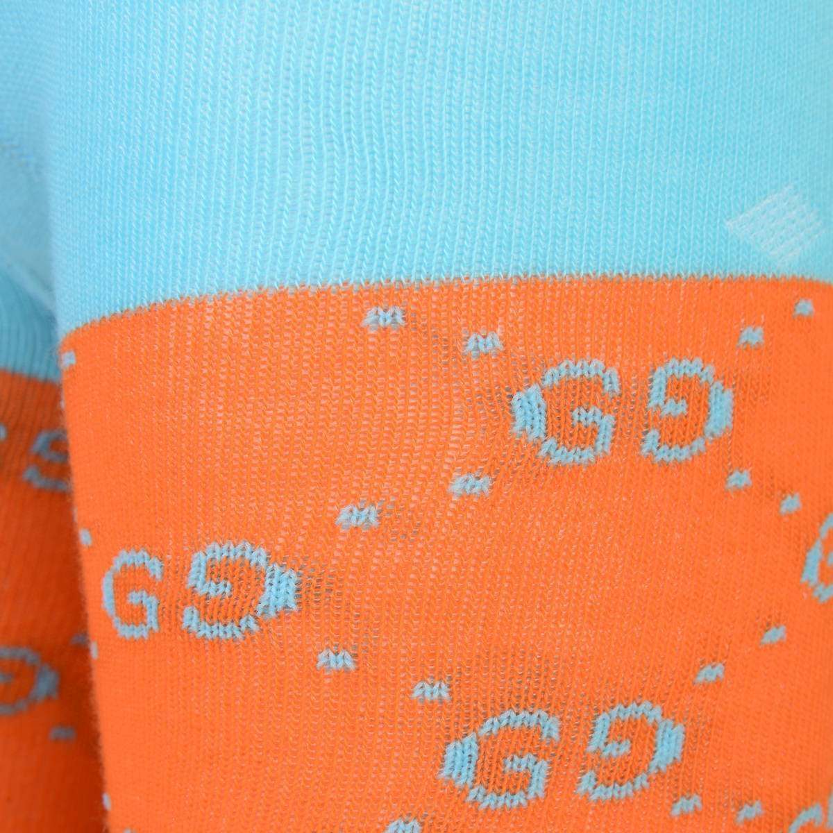 Turquoise and Orange Logo - GUCCI Girls Turquoise & Orange Logo Tights