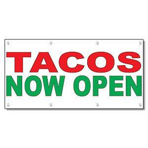 Red and Green Banner Restaurant Logo - Tacos Now Open Red Green Food Bar Restaurant Food Truck Vinyl Banner ...