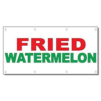 Red and Green Banner Restaurant Logo - Fried Watermelon Red Green Food Bar Restaurant Food Truck Vinyl ...