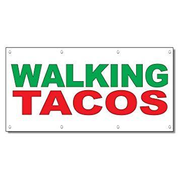 Red and Green Banner Restaurant Logo - Walking Tacos Green Red Food Bar Restaurant Food Truck Vinyl Banner ...