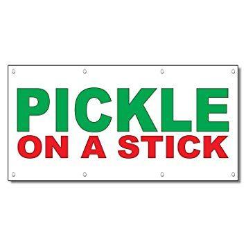 Red and Green Banner Restaurant Logo - Pickle On A Stick Green Red Food Bar Restaurant Food Truck Vinyl